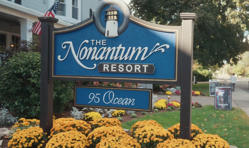 Humblebee Wedding Films The Nonantum Resort Kennebunkport Maine, sign for the resort