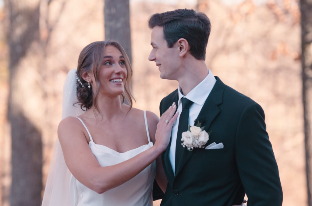 Humblebee Wedding Films The Riverview, newlyweds pose for a photo