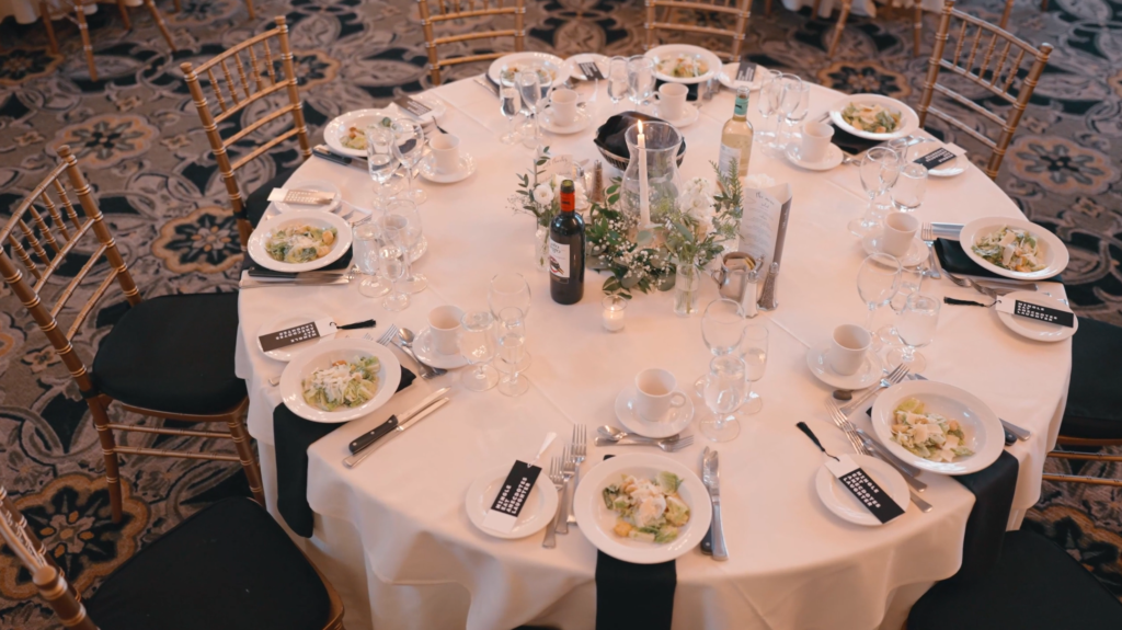 Humblebee Wedding Films The Riverview, table scape at the reception