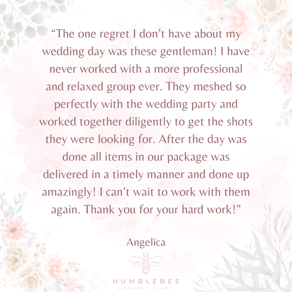Humblebee Wedding Films wedding photo and video package